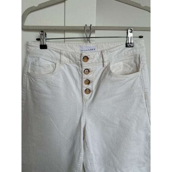 Ann Taylor Loft High Waist Wide Leg in Color Popcorn, NWOT 27P/ 4 - Picture 2 of 4